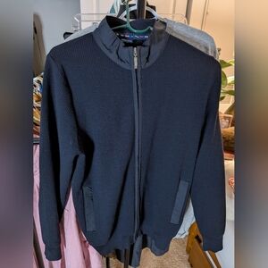 Saint James Nautical Wool Cardigan. Navy